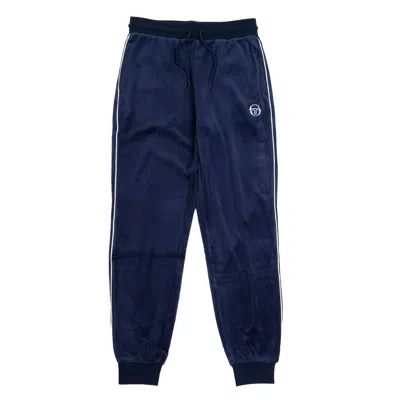 Sergio Tacchini Tasso Velour Track Pants Maritime Blue / White