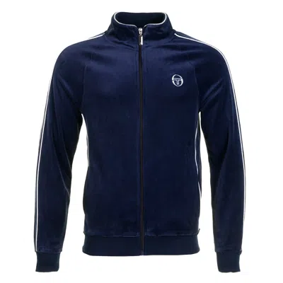 Sergio Tacchini Tasso Velour Track Top Maritime Blue / White