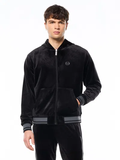 Sergio Tacchini Viaggioa Reversible Velour Track Jacket In Black