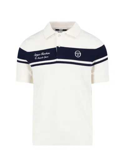 Sergio Tacchini Young Line Striped Polo Shirt In Neutral