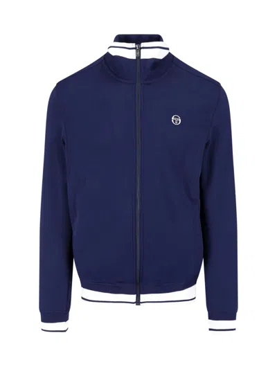 Sergio Tacchini Zip Hoodie "attilio" In Blue