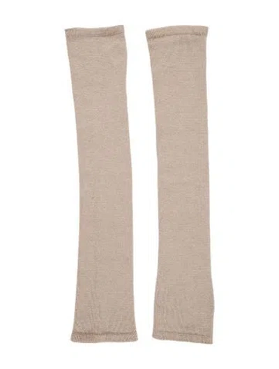 Pre-owned Sermoneta Gloves Cashmere Fingerless Gloves In Neutral