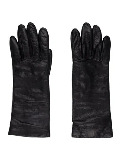 Pre-owned Sermoneta Gloves Leather Gloves In Blue