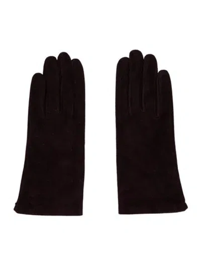 Pre-owned Sermoneta Gloves Leather Gloves In Brown