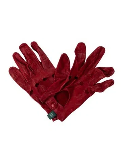 Pre-owned Sermoneta Gloves Leather Gloves In Red