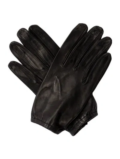 Pre-owned Sermoneta Gloves Leather Gloves W/tags In Black