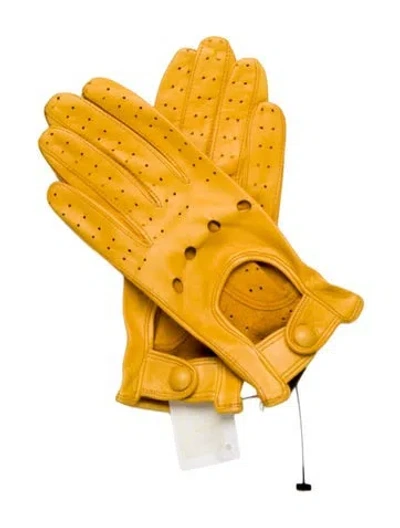 Pre-owned Sermoneta Gloves Leather Gloves In Yellow
