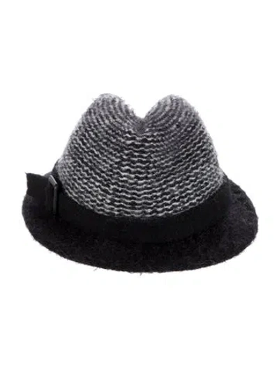 Pre-owned Sermoneta Gloves Mohair Striped Fedora In Multi