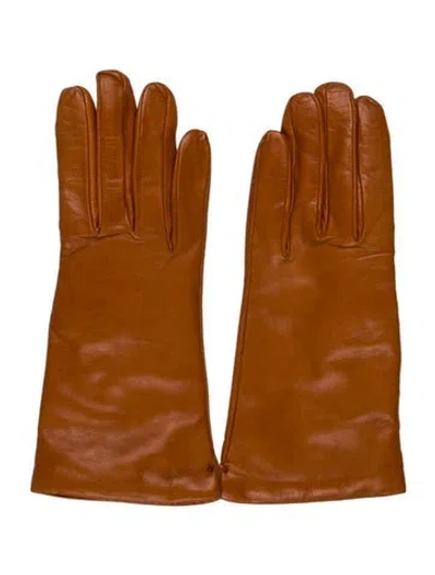 Pre-owned Sermoneta Gloves Neutral Gloves In Brown