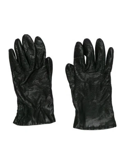 Pre-owned Sermoneta Gloves Solid Leather Gloves In Green
