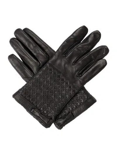 Pre-owned Sermoneta Gloves Women's Leather Gloves In Black