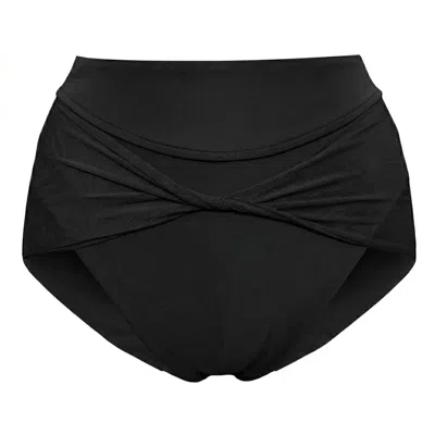 Serotone Swim Women's High Cut Twist Bottoms - Black