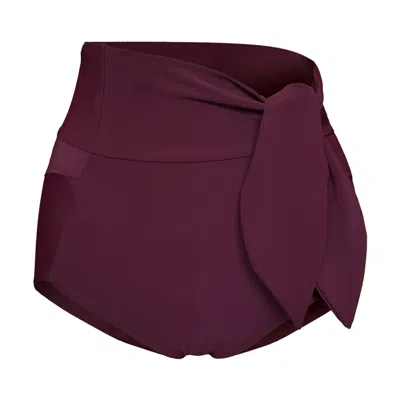 Serotone Swim Women's Red Low Cut Tie Bottoms - Bordo