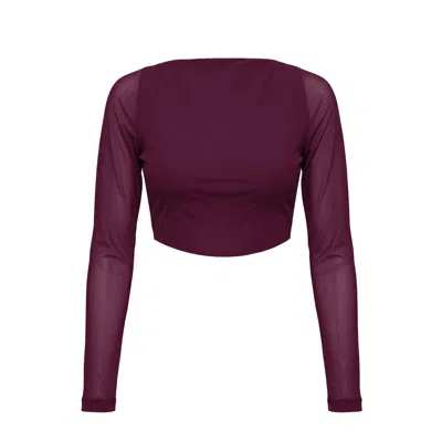 Serotone Swim Women's Red Reversible Mesh Twist Swim Top - Bordo