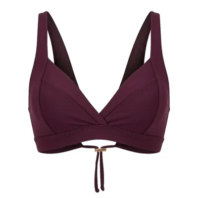 Serotone Swim Women's Red The Plunge Swim Bra - Bordo In Purple