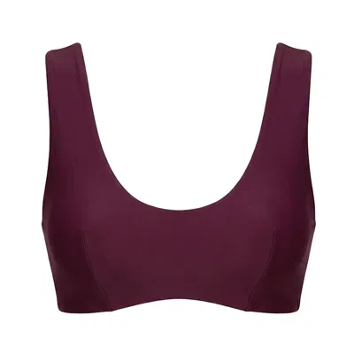 Serotone Swim Women's Red The Scoop Swim Bra - Bordo