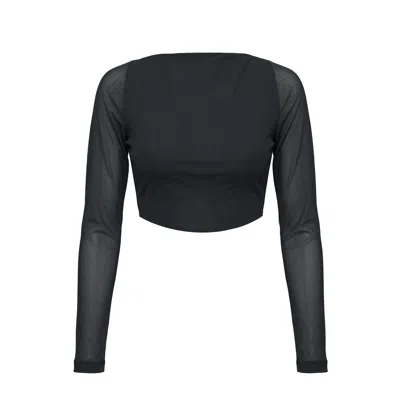 Serotone Swim Women's Reversible Mesh Twist Swim Top - Black