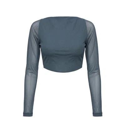 Serotone Swim Women's Reversible Mesh Twist Swim Top - Blue Stone