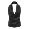 Serotoninn Women's Black Crinkled Top
