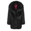 Serotoninn Women's Black Faux Fur Coat In Black