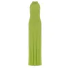 Serotoninn Women's Maxi Halter Neck Dress In Smoothie Green