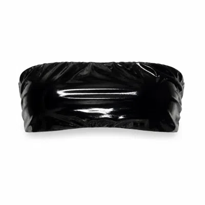 Serotoninn Women's Nightlife Patent Vegan Leather Bandeau Top In Black
