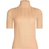 Ser.o.ya Abigail Rib-knit Top In Tan