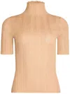 Ser.o.ya Abigail Rib-knit Top In Neutrals