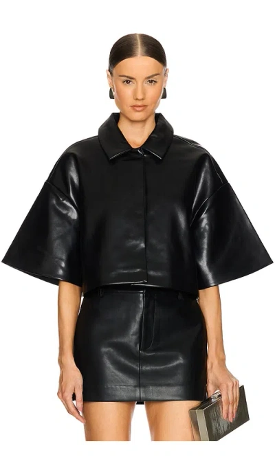 Ser.o.ya Adi Faux Leather Cropped Jacket In Black