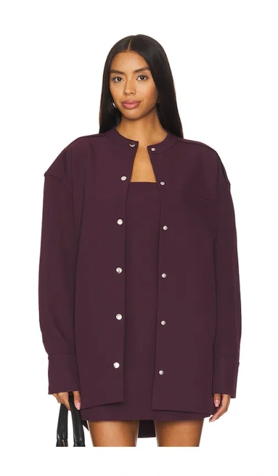 Ser.o.ya Ali Heavy Crepe Shacket In Merlot