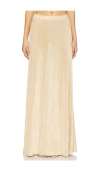 Ser.o.ya Harmony Metallic Knit Skirt In Linen Beige