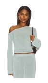 Ser.o.ya Alivia Knit Top In Gray