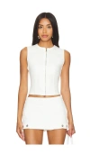 Ser.o.ya Women's Ally Stretch Denim Vest Top In White