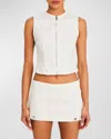 Ser.o.ya Women's Ally Stretch Denim Vest Top In White