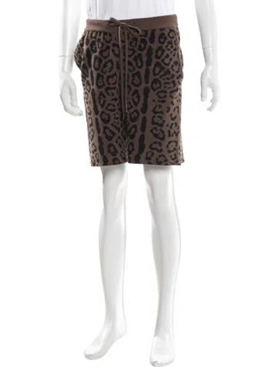Pre-owned Ser.o.ya Animal Print Jogger Shorts In Brown