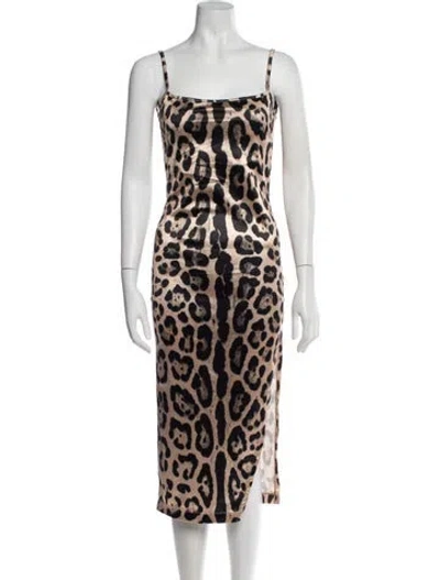 Pre-owned Ser.o.ya Animal Print Midi Length Dress In Multicolor