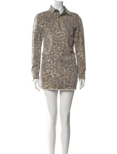 Pre-owned Ser.o.ya Animal Print Mini Dress In Neutral