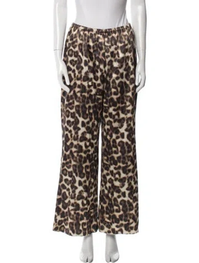 Pre-owned Ser.o.ya Animal Print Wide Leg Pants In Brown