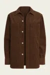 Ser.o.ya April Corduroy Shacket In Slate Brown In Brown