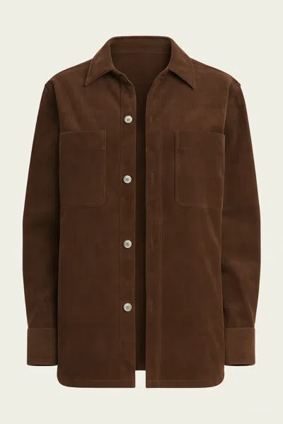 Ser.o.ya April Corduroy Shacket In Slate Brown
