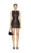 Ser.o.ya Aria Vegan Leather Mini Dress In Chocolate
