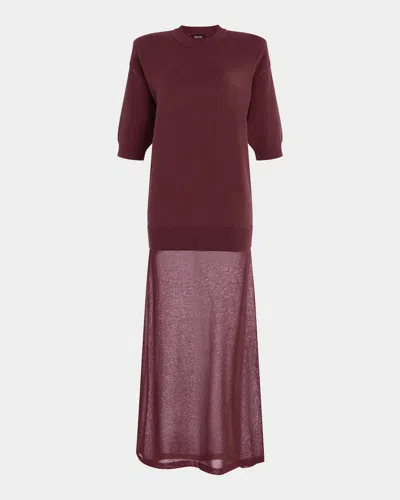 Ser.o.ya Arwen Knit Maxi Dress In Burgundy
