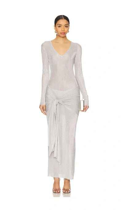 SER.O.YA ASHERA METALLIC KNIT DRESS