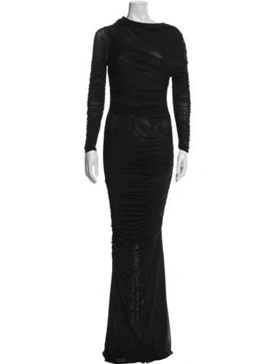 Pre-owned Ser.o.ya Asymmetrical Long Dress In Black
