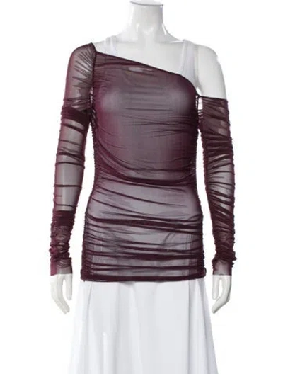 Pre-owned Ser.o.ya Asymmetrical Long Sleeve Top In Purple