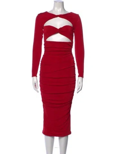 Pre-owned Ser.o.ya Asymmetrical Midi Length Dress In Red