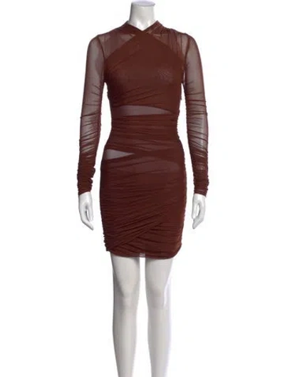 Pre-owned Ser.o.ya Asymmetrical Mini Dress In Brown