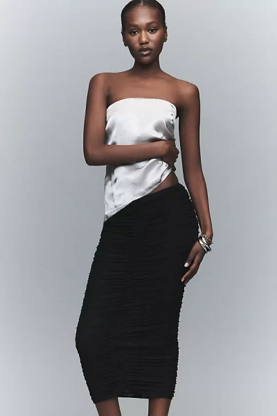 Ser.o.ya Auralee Mesh Midi Skirt In Black