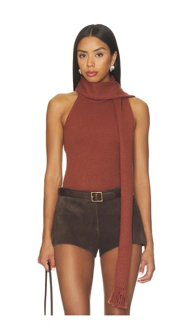 Ser.o.ya Austyn Knit Top In Brown