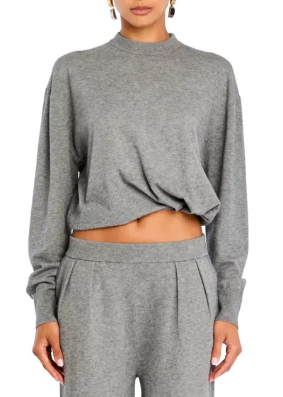 Ser.o.ya Autumn Knit Sweater In Heather Grey In Gray